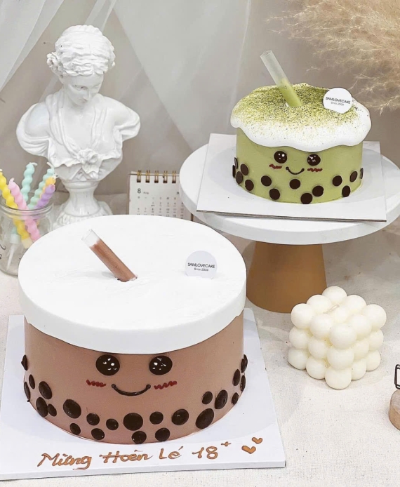 Bánh sinh nhật ly trà sữa